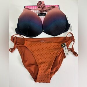 Victoria's Secret Ombre and Rust Bikini Set Sz 36B / M NWT
